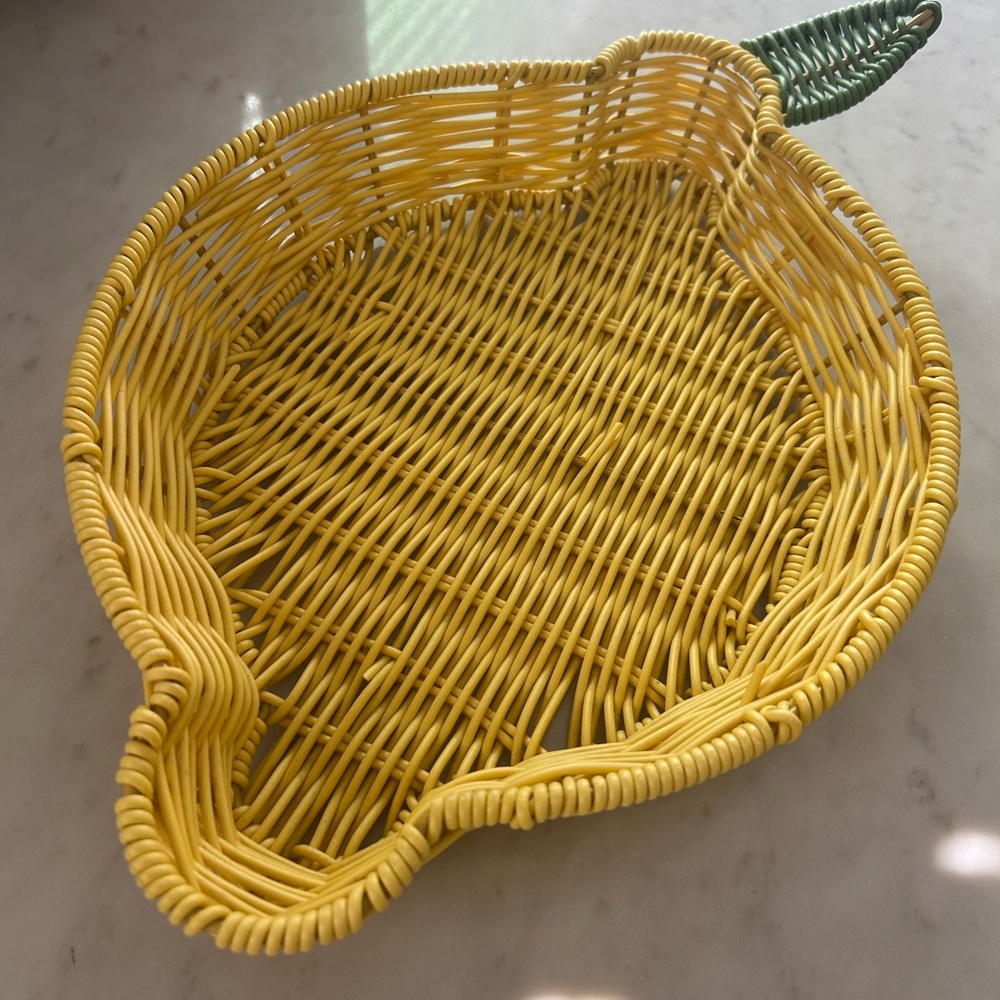 Lemon-Shaped Wicker Basket